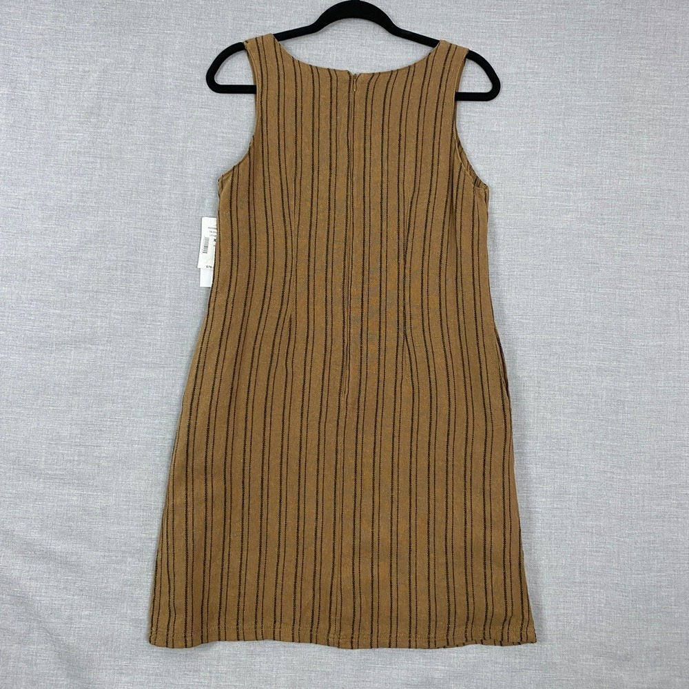 Cleo Petites Shift Dress Brown Striped Sleeveless Square Neck XS NEW with tags - Picture 2 of 8